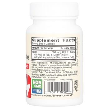 Jarrow Formulas Methyl Folate 400mcg 60 capsules - buy, prices for - photo 3