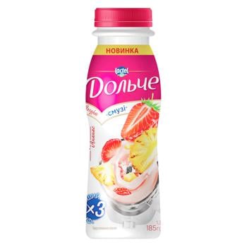 Dolce Smoothie Strawberry-Pineapple Yogurt 1.3% 185g - buy, prices for MegaMarket - photo 1