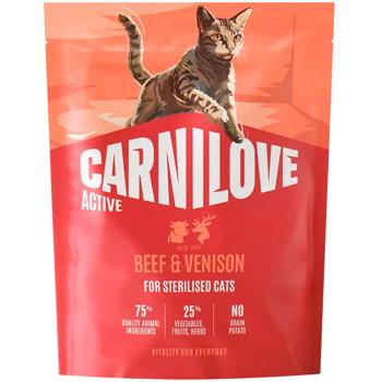 Корм сухой Carnilove Active с говядиной и олениной для стерилизованных кошек 400г - купить, цены на MasterZoo - фото 1