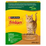 Корм сухий Friskies Indoor з куркою, індичкою та овочами для домашніх котів 270г