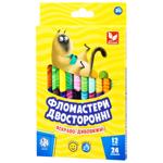 Shkolyaryk Felt-tip Pens Bilateral 24 colors 12pcs