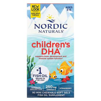 Рыбий жир для детей Nordic Naturals Children's DHA со вкусом клубники 90 жевательных гелевых капсул - купить, цены на Biotus - фото 2