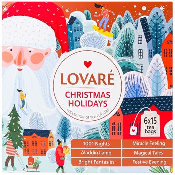 Коллекция чаев Lovare Christmas Holidays 6 видов х 15шт - купить, цены на Auchan - фото 2
