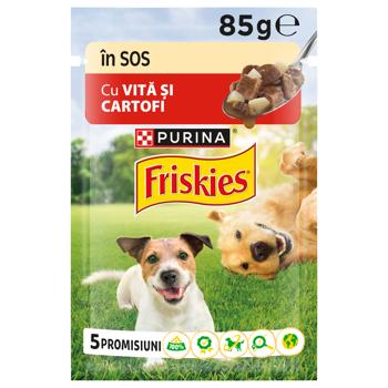 Корм вологий Friskies з яловичиною та картоплею для собак 85г - купити, ціни на MasterZoo - фото 1