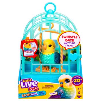 Moose Little Live Pets Wavy Parrot Indi in Cage Interactive Toy