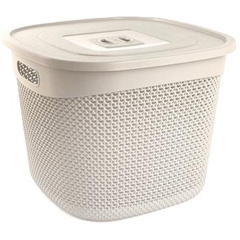 Ucsan Plastic Drop Square Basket with Lid 36l