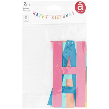 Флажки Actuel Happy Birthday 13шт - купить, цены на Auchan - фото 1