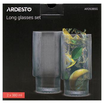 Ardesto Graphite Tall Glass Set  2pcs 380ml - buy, prices for AlcoHub - photo 3