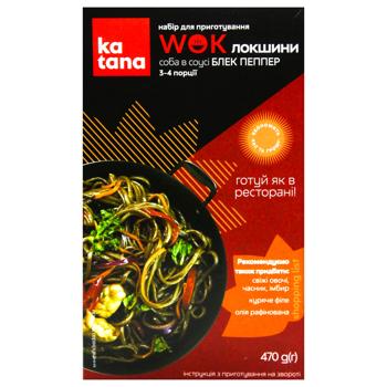 Katana Set for Cooking WOK Noodles Buckwheat Soba in Black Pepper Sauce 470g - buy, prices for COSMOS - photo 3