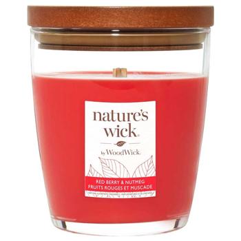 Свеча ароматическая Woodwick Nature's Wick Красная ягода и мускатный орех 284г - купить, цены на METRO - фото 1