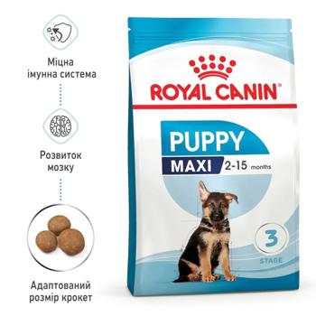 Корм сухий Royal Canin Maxi Puppy з домашньою птицею для цуценят великих порід 3кг - купити, ціни на MasterZoo - фото 3