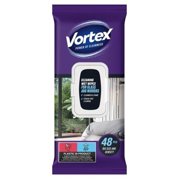 Салфетки влажные Vortex для стекол и зеркал 48шт - купить, цены на - фото 2
