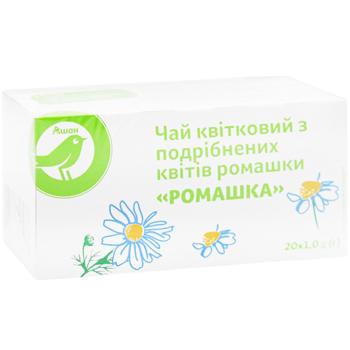 Чай квітковий Auchan з подрібнених квітів ромашки в пакетиках 20шт*1г - купити, ціни на - фото 3