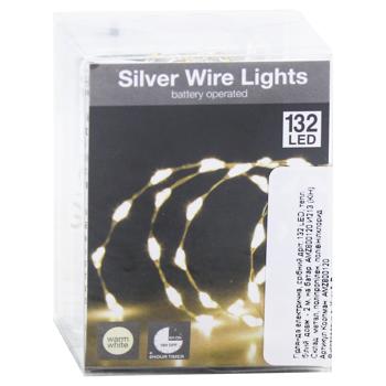 Electric Silver Wire Garland on Batteries 132 LED 2m Warm White Color - buy, prices for COSMOS - photo 3