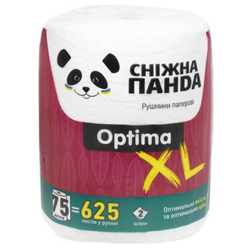 Рушники паперові Сніжна панда Optima XL 2-шарові 75м