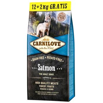 Carnilove Dry Food with Salmon for Adult Dogs of All Breeds 12+2kg