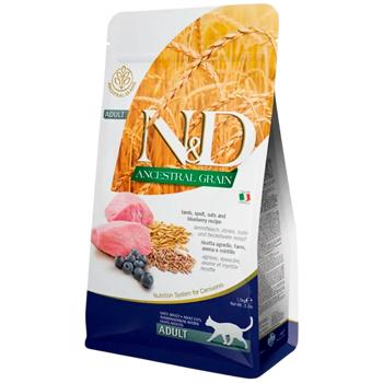 Корм сухой Farmina N&D Ancestral Grain с ягненком, черникой, овсом и спельтой для кошек 5кг - купить, цены на MasterZoo - фото 1