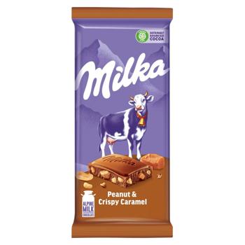 Milka Milk Chocolate with Peanuts, Caramel Filling, Rice Balls and Corn Flakes 90g - buy, prices for Epicentr FOOD - photo 2