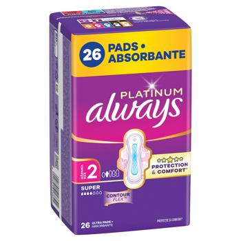Always Platinum Super Hygienic Pads Size 2 26pcs - buy, prices for ULTRAMARKET - photo 2