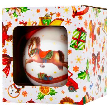 Ялинкова куля порцелянова 8см 498-329 BONADI 1 шт - купити, ціни на WINETIME - фото 1