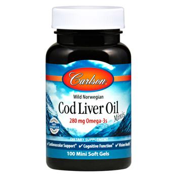 Carlson Labs Cod Liver Oil 100 mini softgels - buy, prices for Biotus - photo 1