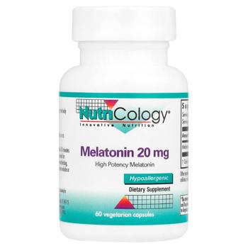 Мелатонін, Melatonin, Nutricology, 20 мг, 60 капсул - купити, ціни на Біотус - фото 1