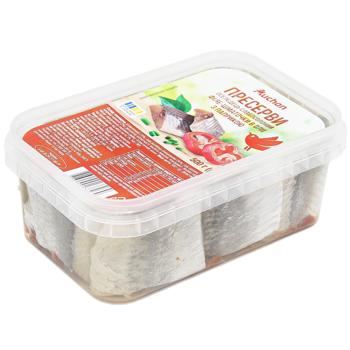 Auchan Herring Fillet Pieces with Paprika in Oil 500g