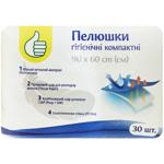 Пеленки Auchan гигиенические компактные 90х60см 30шт