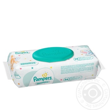 Серветки вологі дитячі Pampers Sensititve 56шт купити, ціни на МегаМаркет - фото 2
