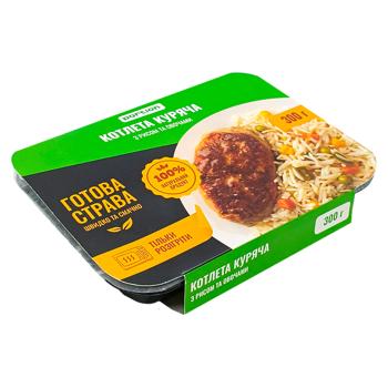 Котлета кур.з рис.та овоч.300г (лоток+рукав+стол.набір) - купить, цены на Чудо Маркет - фото 2
