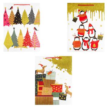 Пакет подарочный Greenwich 40х30х12см в ассортименте - купить, цены на NOVUS - фото 1