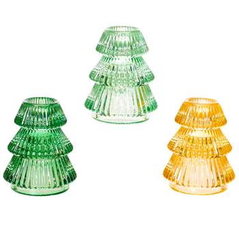 Decoris Glass Candle Holder 7cm in assortment