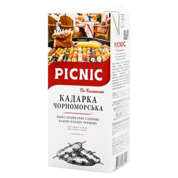 Вино Picnic Кадарка черноморская красное полусладкое 9-12% 1л - купить, цены на Торба - фото 1