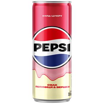 Напій газований Pepsi Полуниця та вершки 0,33л - купити, ціни на Grono - фото 2