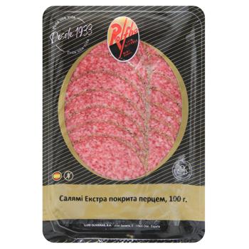 Rolfho Salami Extra Sliced Raw Cured Sausage with Pepper 100g - buy, prices for MegaMarket - photo 1