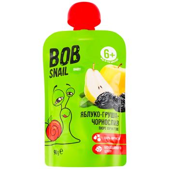 Bob Snail Apple-Pear-Prune Fruit Puree 90g - buy, prices for WINETIME - photo 1