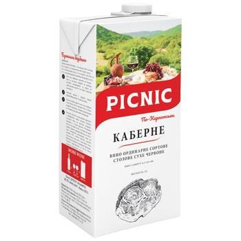 Picnic Carpathian Cabernet Red Dry Wine 9.5-14% 1l - buy, prices for EKO Market - photo 1