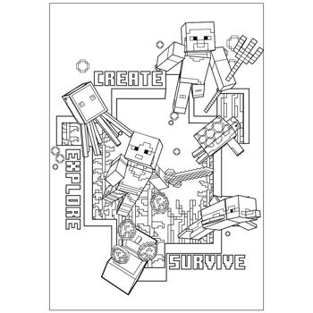 Раскраска Yes Minecraft 12 страниц - купить, цены на Auchan - фото 3