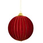 Decoris Red Velvet Christmas Tree Ball 8cm in assortment