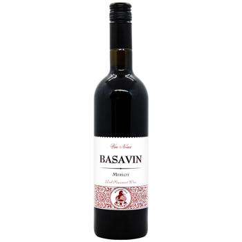 Basavin Merlot Red Semi-sweet Wine 12% 0.75l - buy, prices for METRO - photo 1