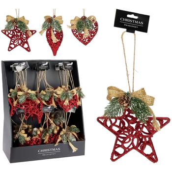 Підвіска Koopman декоративна червона 15см в асортименті - купити, ціни на Auchan - фото 2