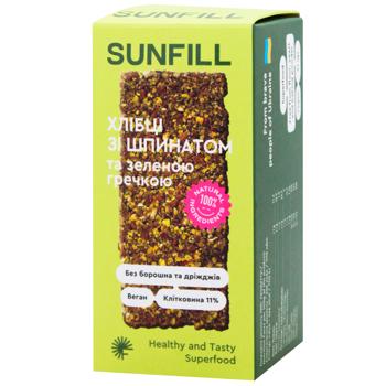Хлібці Sunfill зі шпинатом та зеленою гречкою 91г - купити, ціни на WINETIME - фото 1