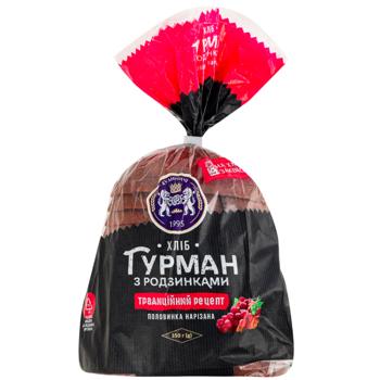 Хліб Гурман 350г з родзинками половинка нарізана Кулиничі - купити, ціни на Восторг - фото 1