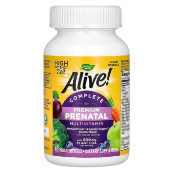 Мультивитамины и минералы для беременных Nature's Way Alive! Complete Premium Prenatal 60 гелевых капсул - купить, цены на Biotus - фото 1