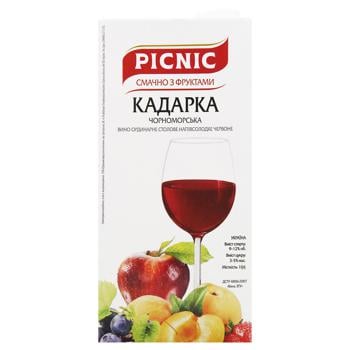 Picnic Kadarka chornomorska Wine red semi-sweet 12% 1l - buy, prices for Za Raz - photo 2