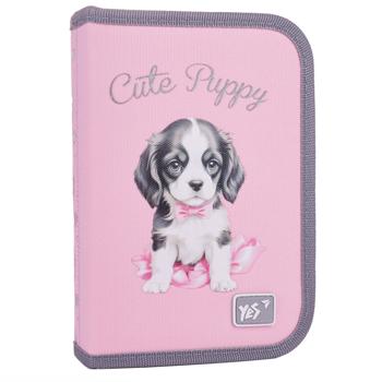 Пенал Yes Doggy Princess твердый одинарный с 2 клапанами