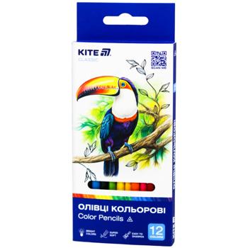Карандаши Kite Classic цветные трехгранные 12шт - купить, цены на - фото 2