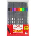 Maxi Triangular Fineliners 10 Colors