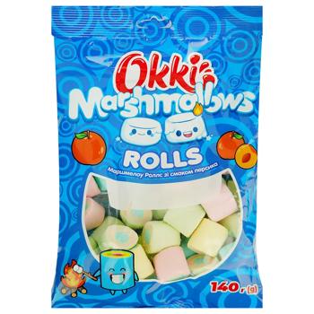 Маршмелоу Okki Rolls зі смаком персика 140г - купити, ціни на Чудо Маркет - фото 1