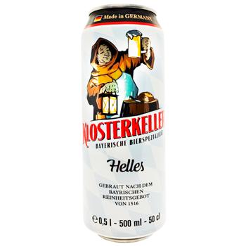 Пиво Klosterkeller Helles світле 4,9% 0,5л - купити, ціни на Cупермаркет "Харків" - фото 1